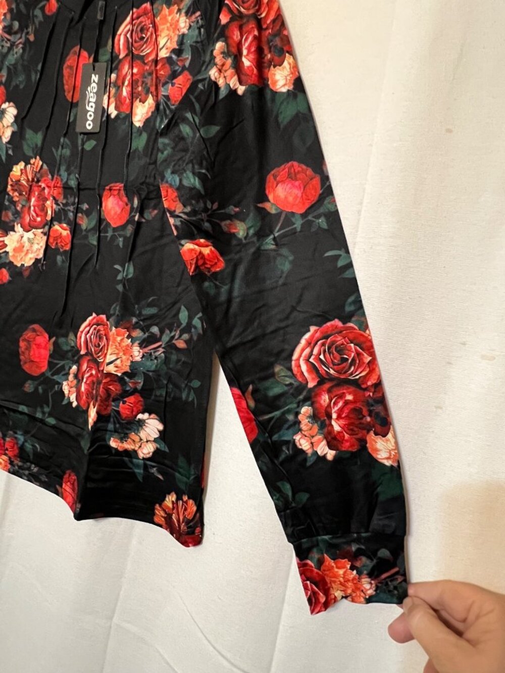 Zeagoo Fall Womens Floral Long Sleeve Top Loose Fit Casual Dressy Size Small - Picture 5 of 13